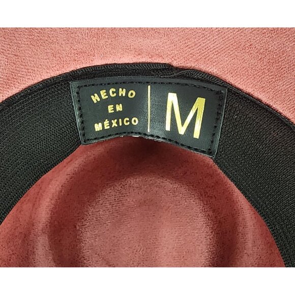 Womens Cowgirl Hat Medium Pink Felt Butterfly Bee Floral Burnt Painted Western - Picture 7 of 14